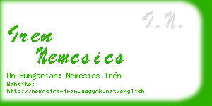 iren nemcsics business card